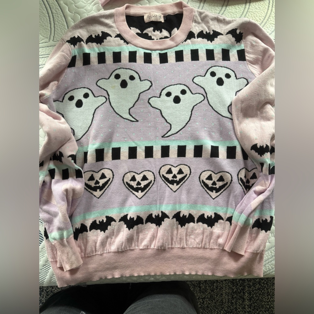 My Violet Pastel Ghost and Pumpkin Sweater